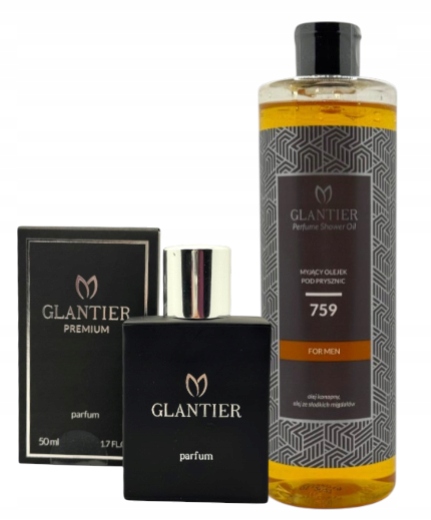 Glantier Sada 759 pro něj Parfém Premium 50 ml Mycí olej