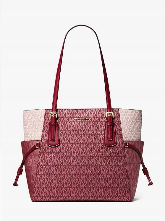 Michael Kors metalická dámská velká kabelka Voyager červená