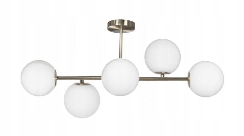 Lampa sufitowa Milano 5 silver kloszy mleczne kule EP1C19