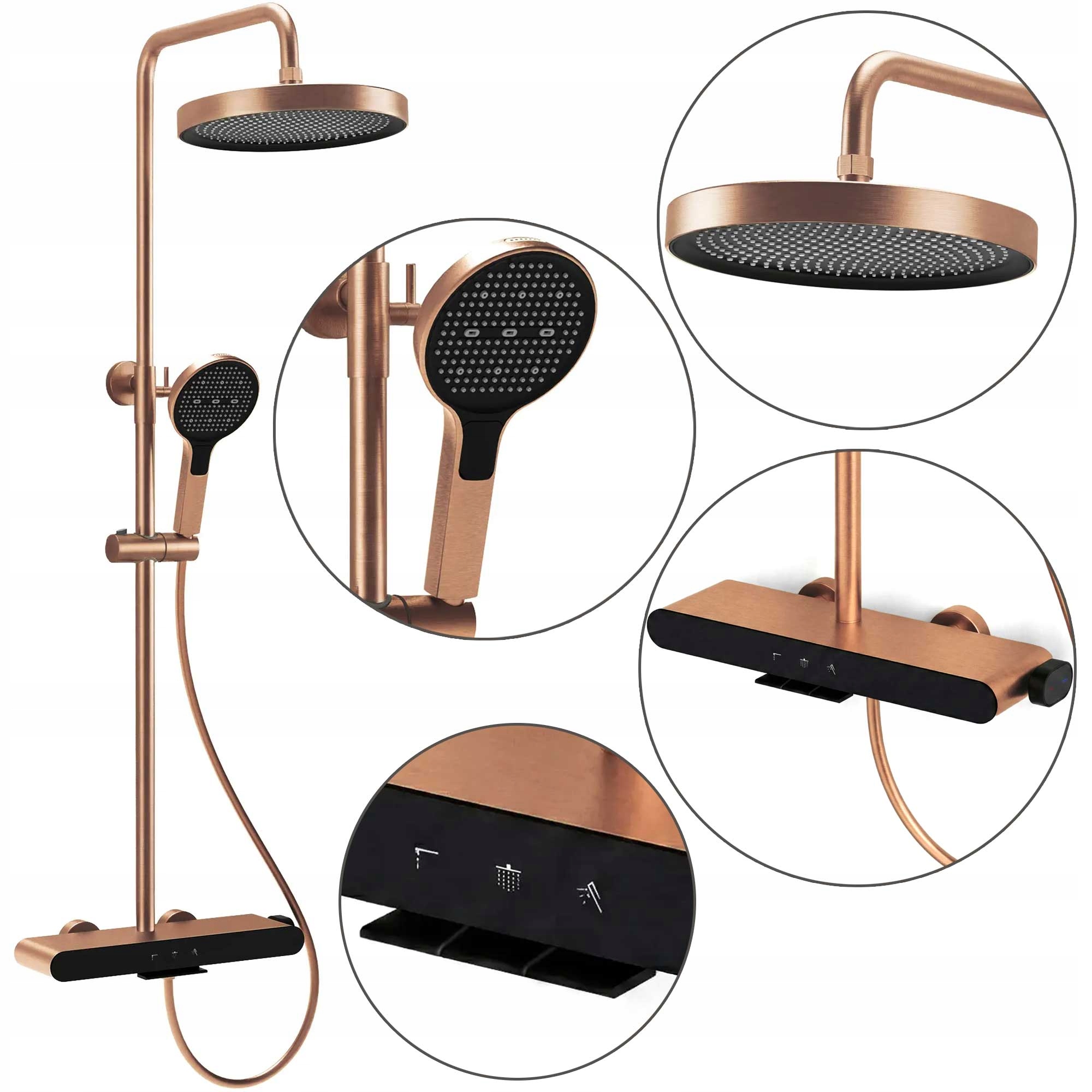 Nástenná sprchová súprava Kartáčovaná meď Pvd Rea Farel Výtok Bidetka