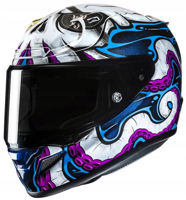 Hjc RPHA12 Kraken White Blue Integrálna Motocyklová Prilba Biela Modrá
