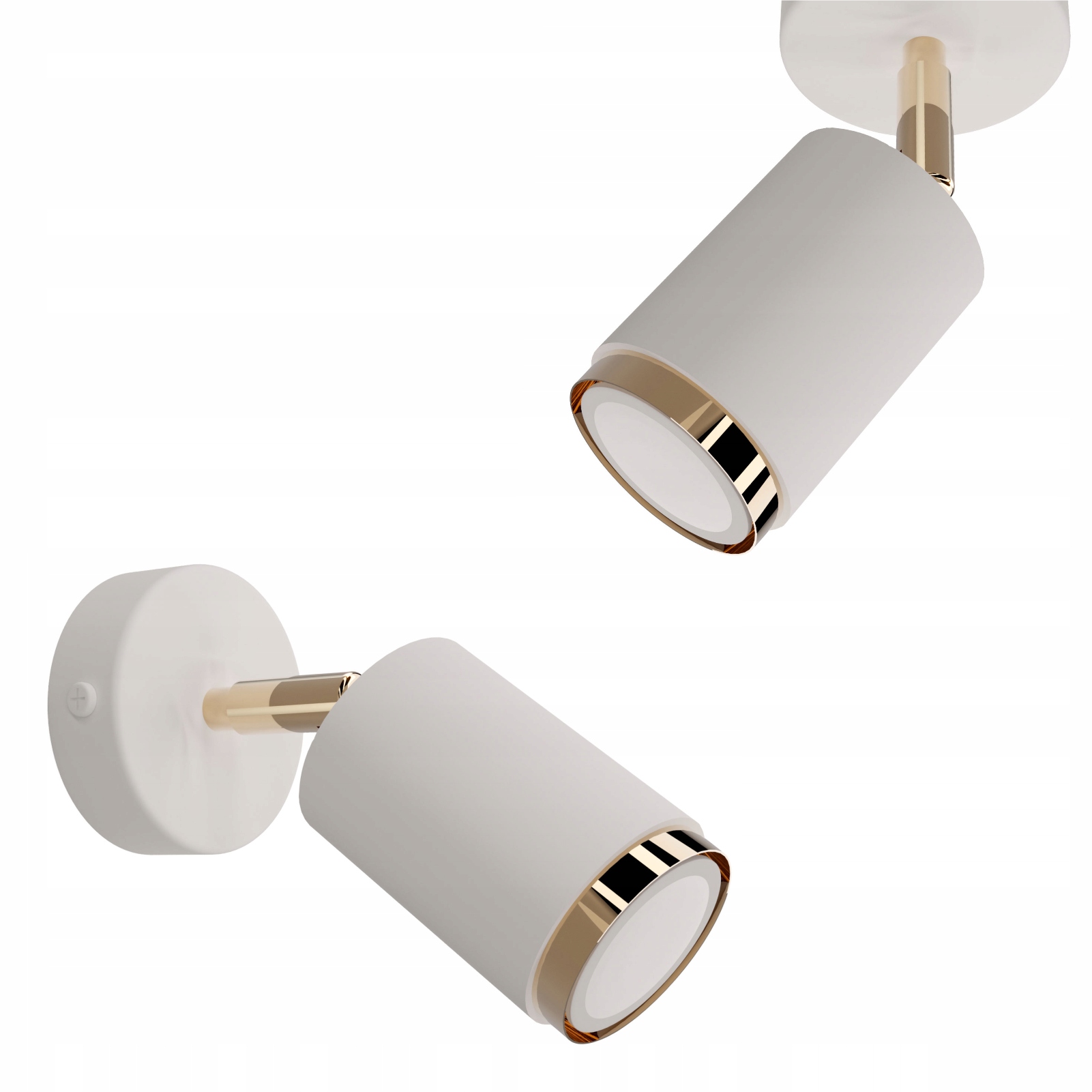 Závěsná lampa Spot Tuba Metal Bílá Zlatá 1x GU10 Regulovatelná Stropní Svítidlo 40W Led