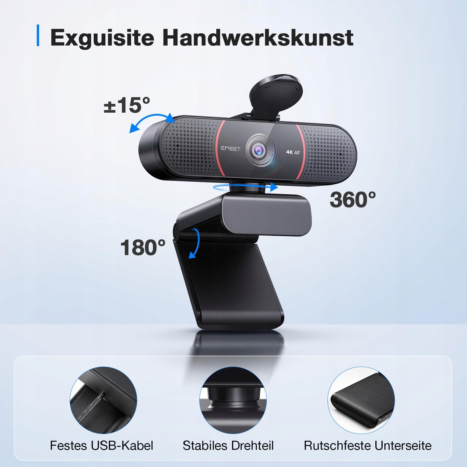 EMEET C960 4K Kamera Internetowa Z Osłoną Obiektywu I Mikrofonem — miniatura 8