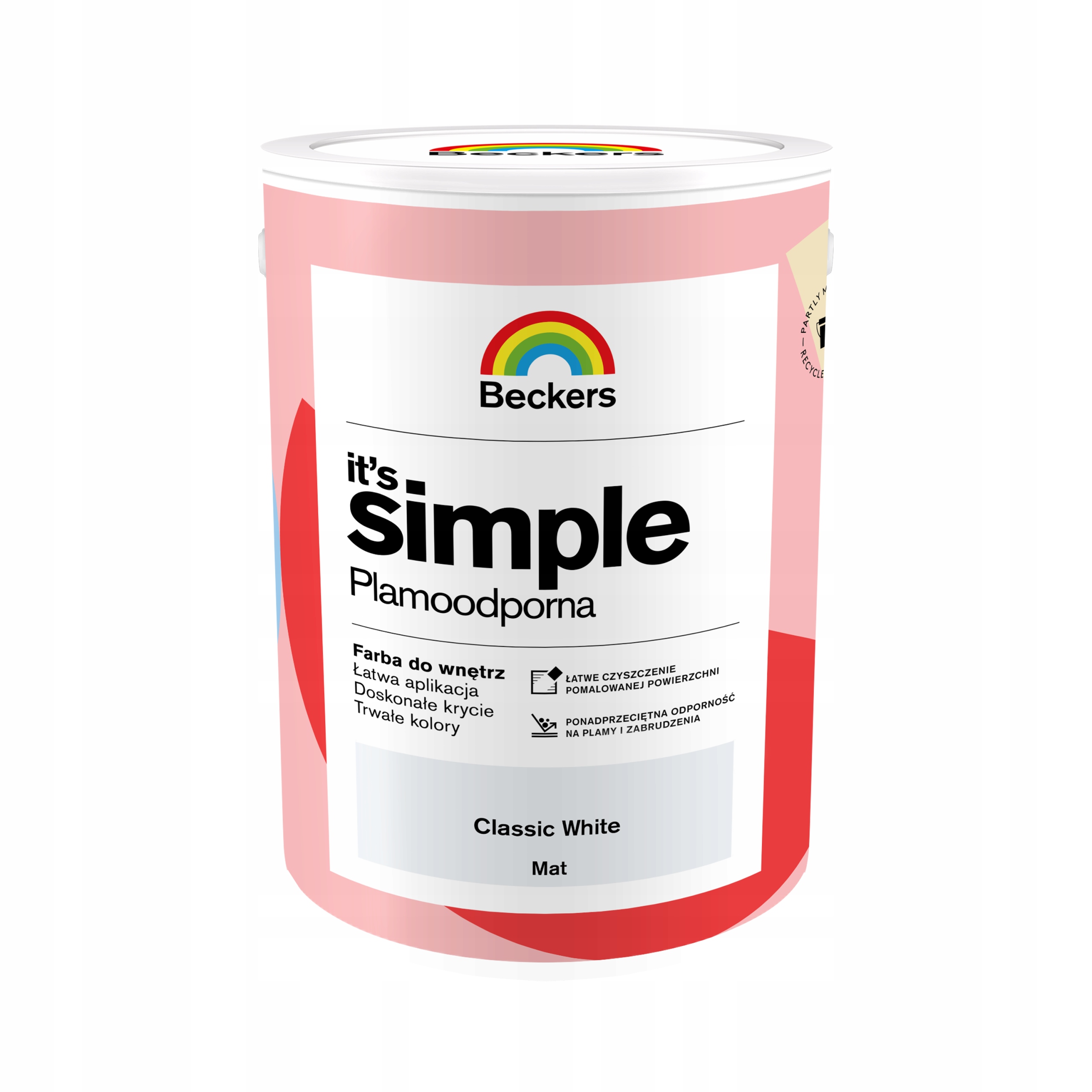 Beckers It's Simple Barva Odolná Proti Skvrnám Classic White 5L