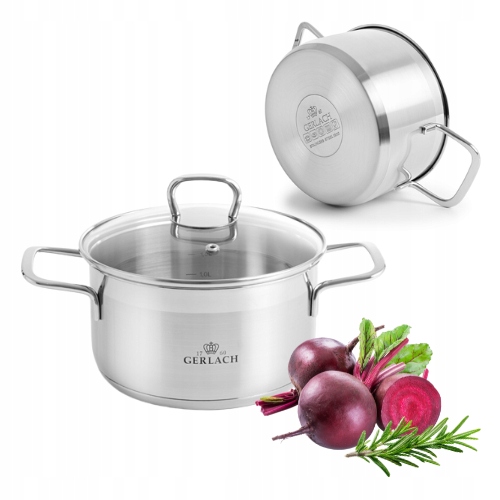 Gerlach Brava Garnek 2 L Z Pokrywką 18 cm Stal Nierdzewna