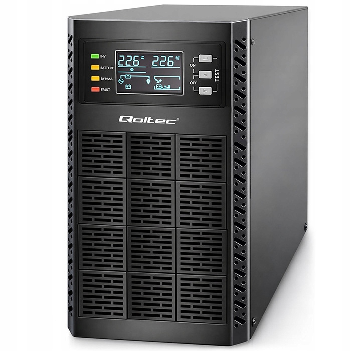 Qoltec Ups 3000W (3kVA) PF1.0 LCD Epo Usb RS232 RJ45