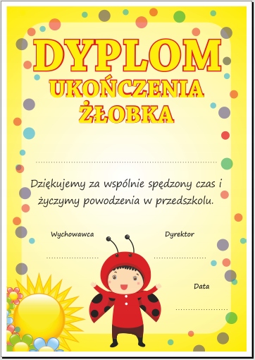 

Dyplom: Ukończenia Żłobka z Biedronką A4