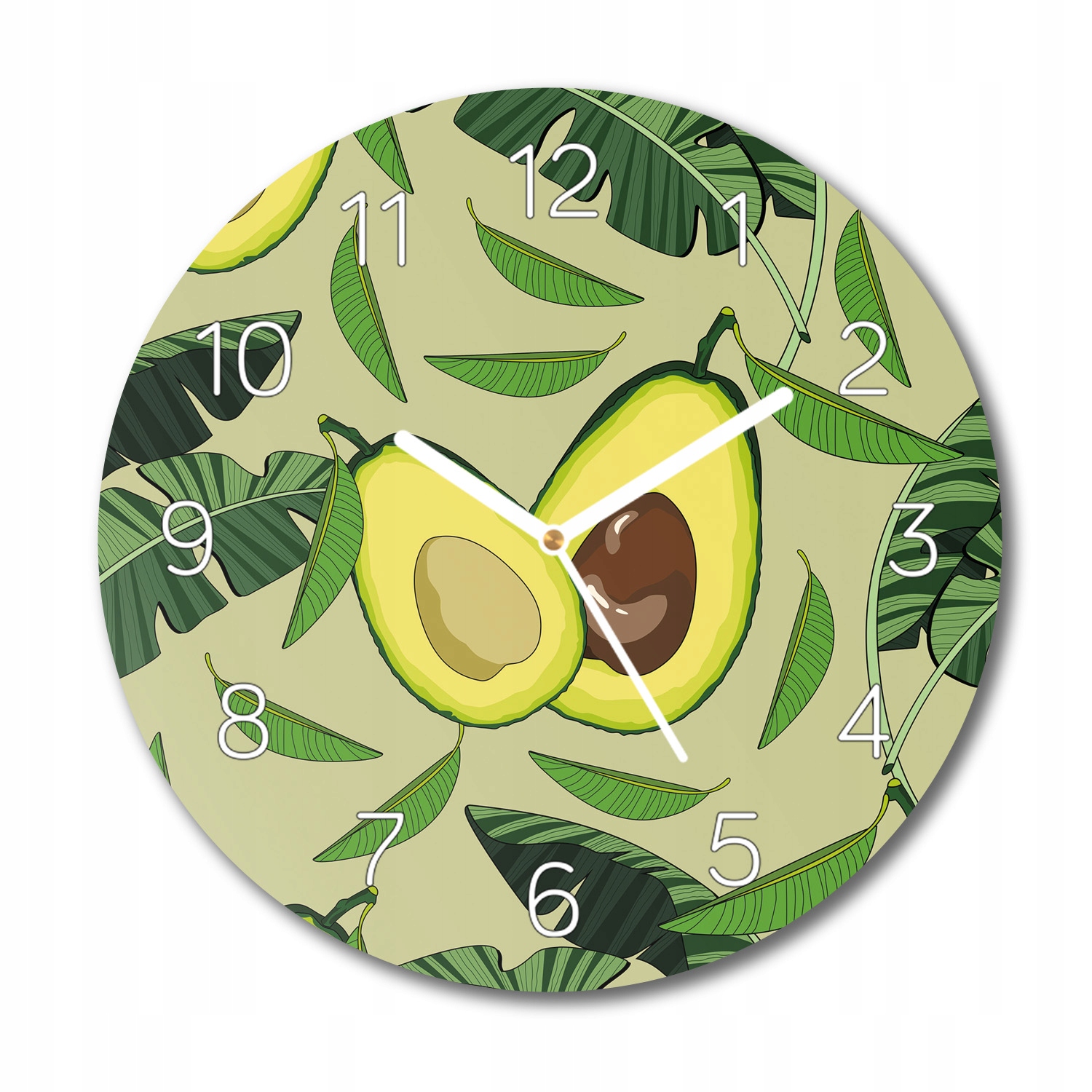 

Avocado liście owoce cichy foto-zegar fi 30 z foto
