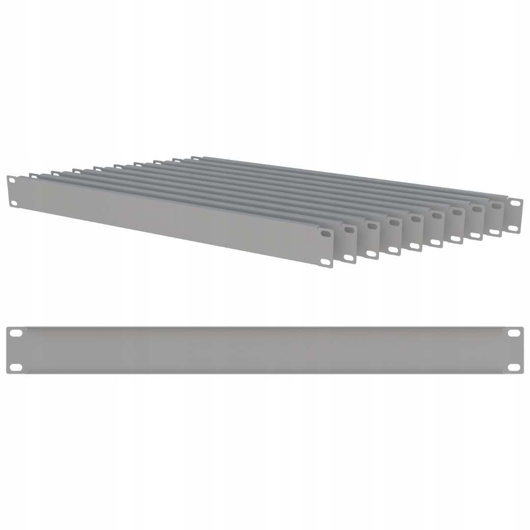 Sada 10 x Maskovač Rack 19" 1U Maskovací panel pro skříň Rack Šedá