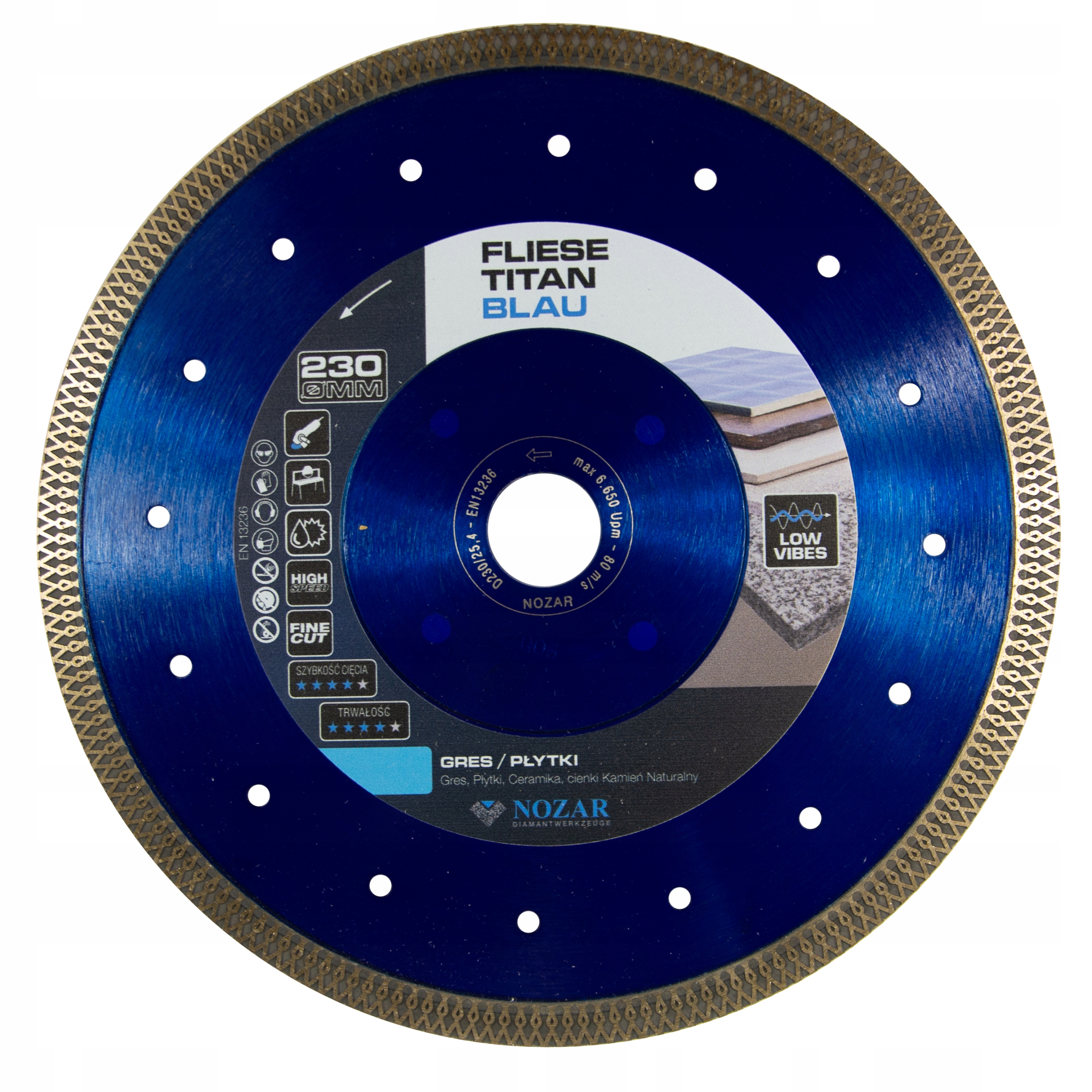 Diamantový kotouč Nozar Fliese Titan Blau 230 mm