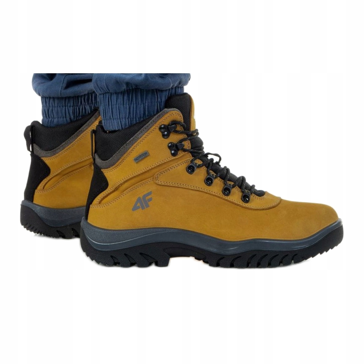 

Żółte Skóra naturalna Buty Trekkingowe 4F r.41