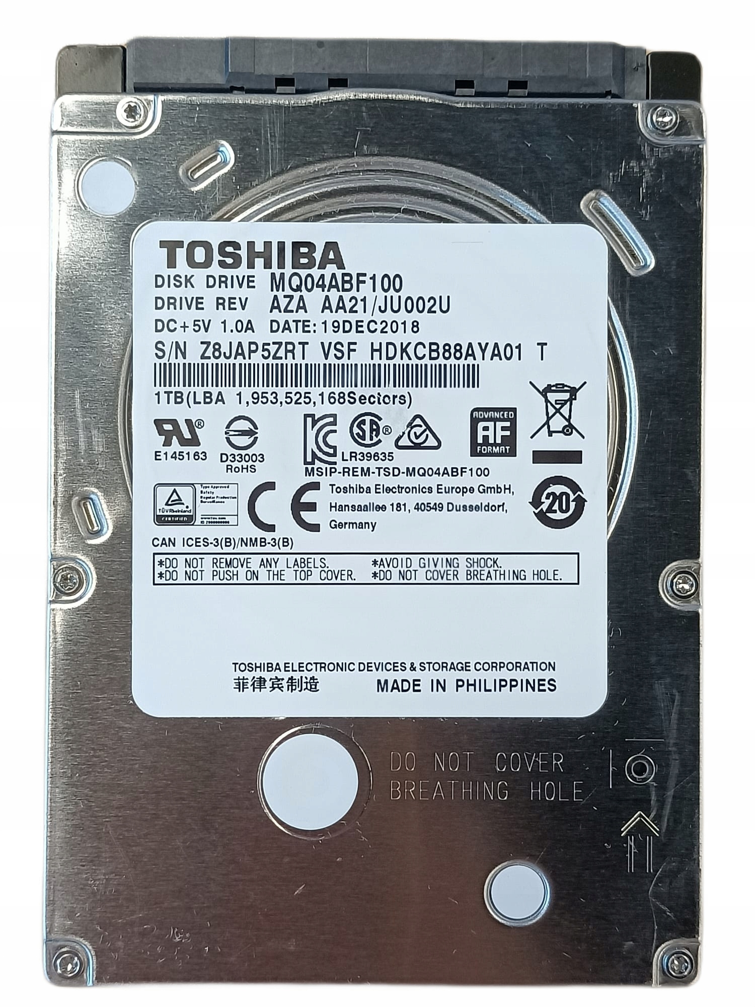 DYSK TWARDY HDD TOSHIBA 1TB 2,5" MQ04ABF100 H893
