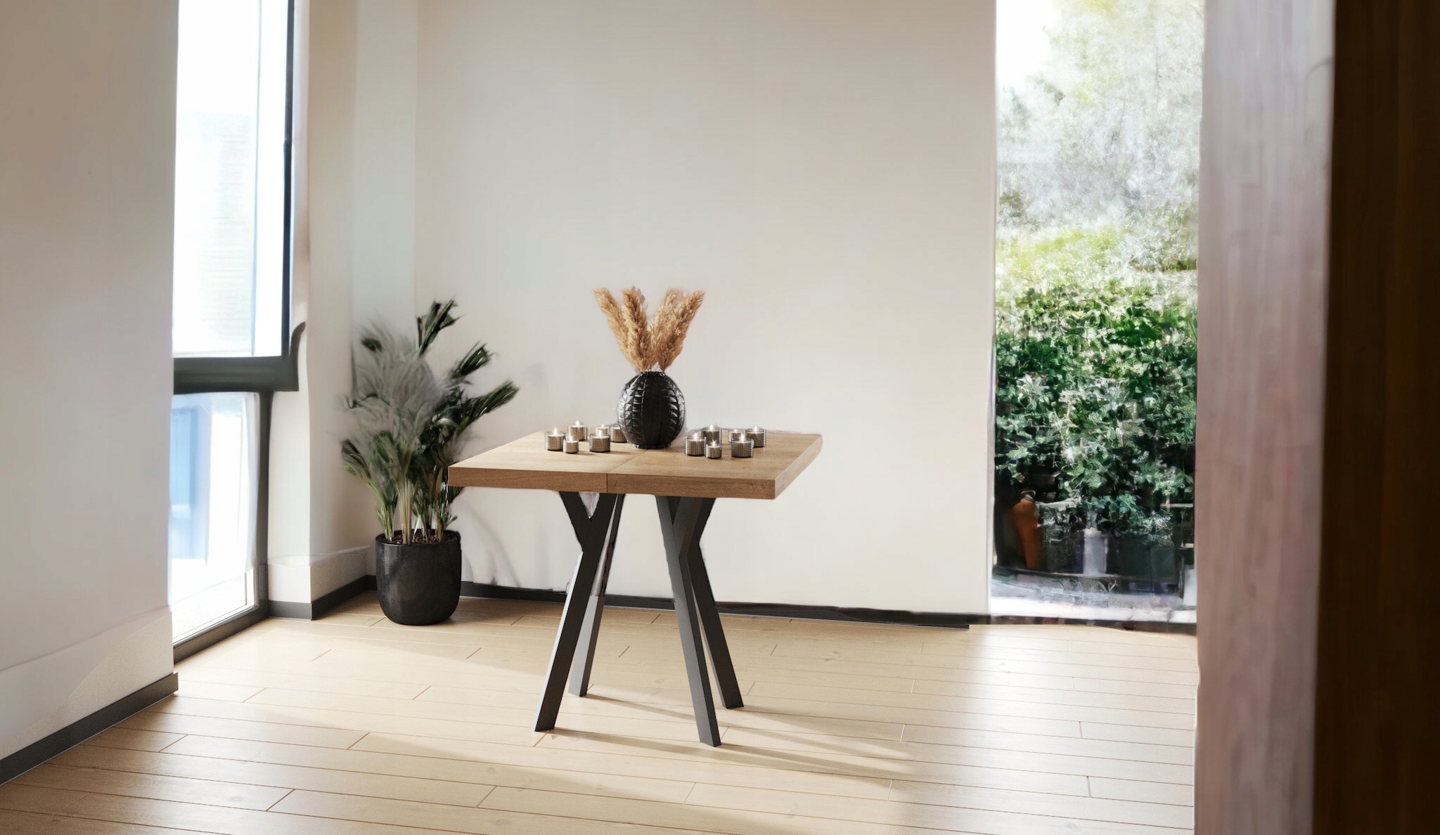 Stół kwadrat Czarny CRAFT 100x100 rozkładany na 2m Kod producenta R-5