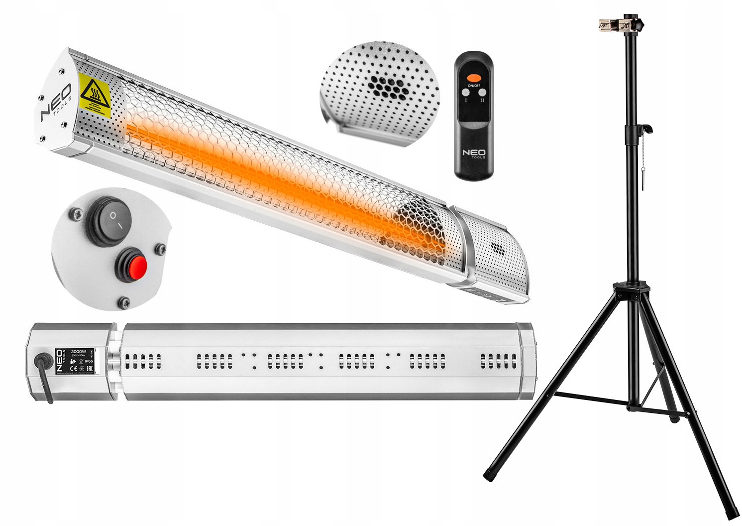 

Neo Promiennik Podczerwieni 2000W reg Pilot+statyw