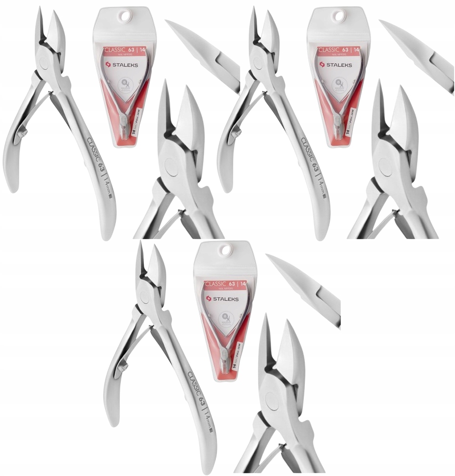 3 kusy kleštiček na nehty Classic 63 14 mm Staleks zakřivené rukojeti