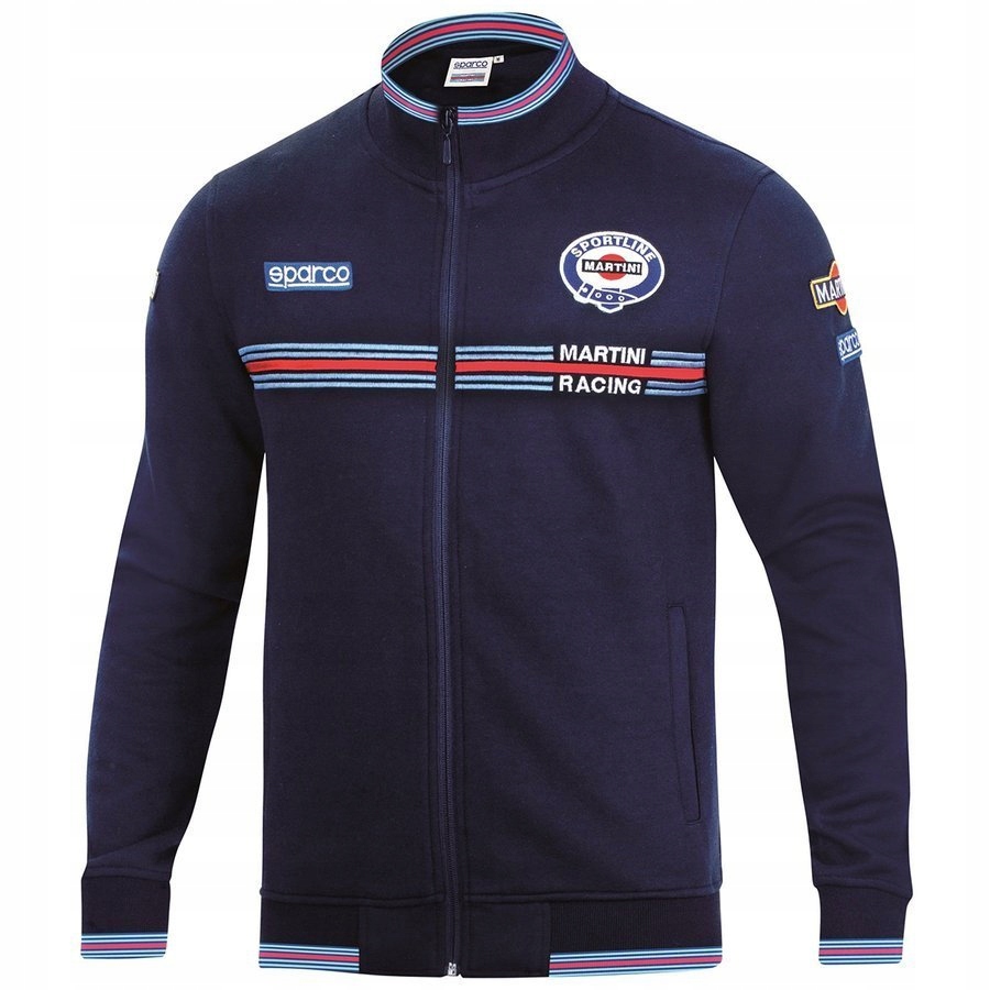 Sportovní Mikina na zip Sparco Martini Racing tmavě modrá