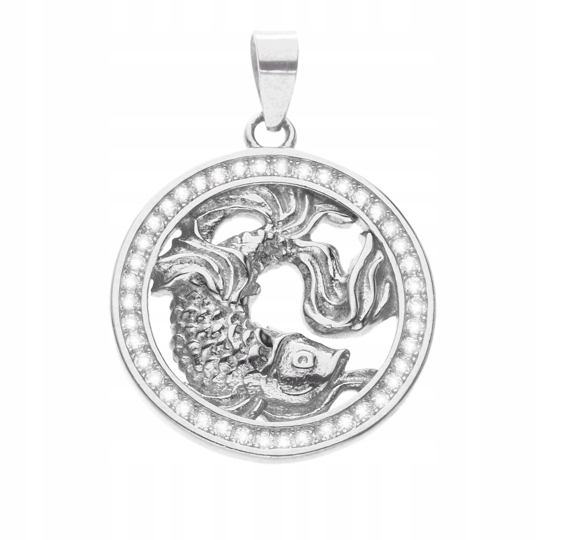 Stříbrný rhodiovaný přívěsek Ag 925, znamení zvěrokruhu Ryby