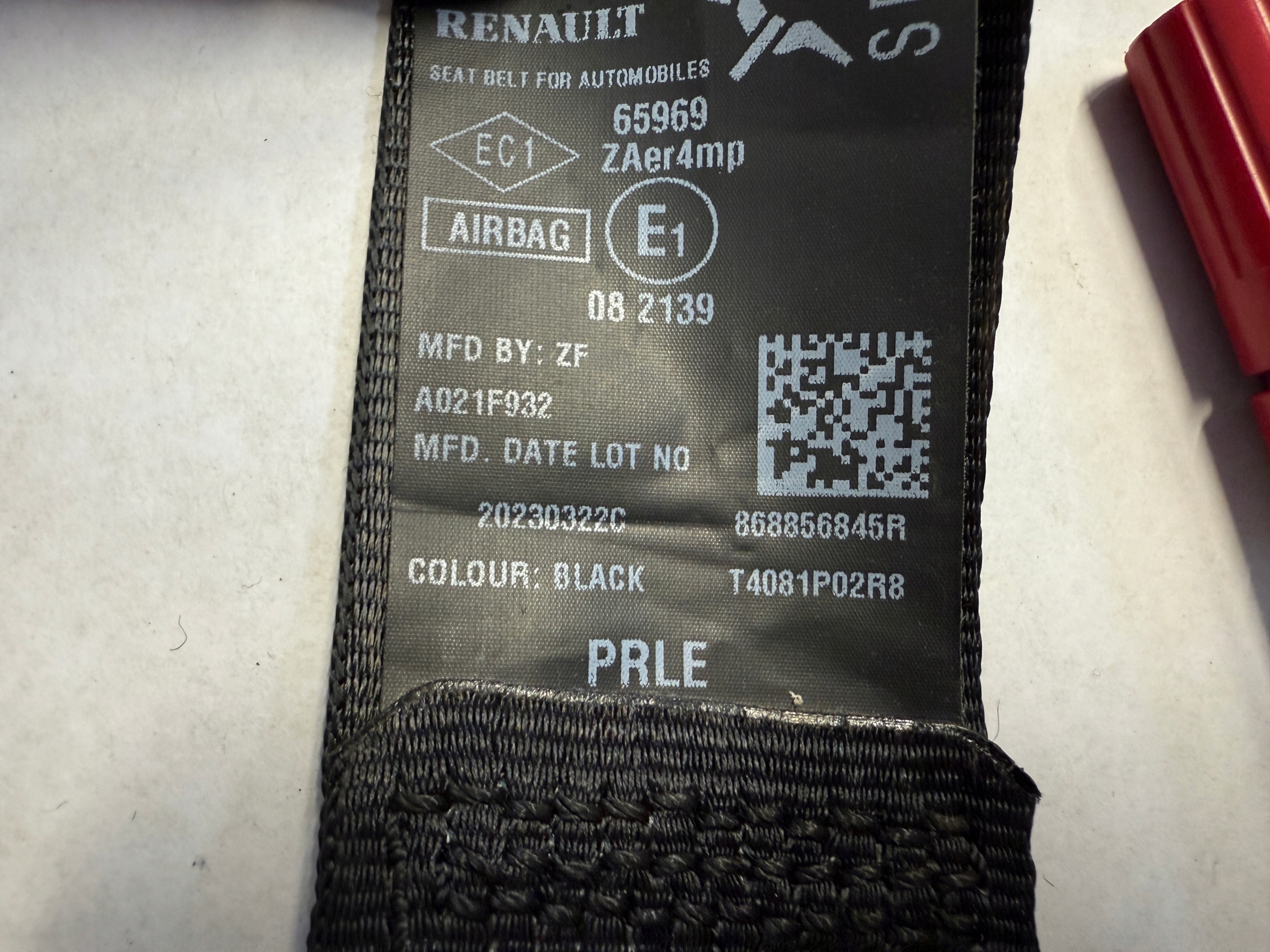 RENAULT AUSTRAL E-TECH Gurten Gurten Sicherheits vorne 868856845R 868848860R