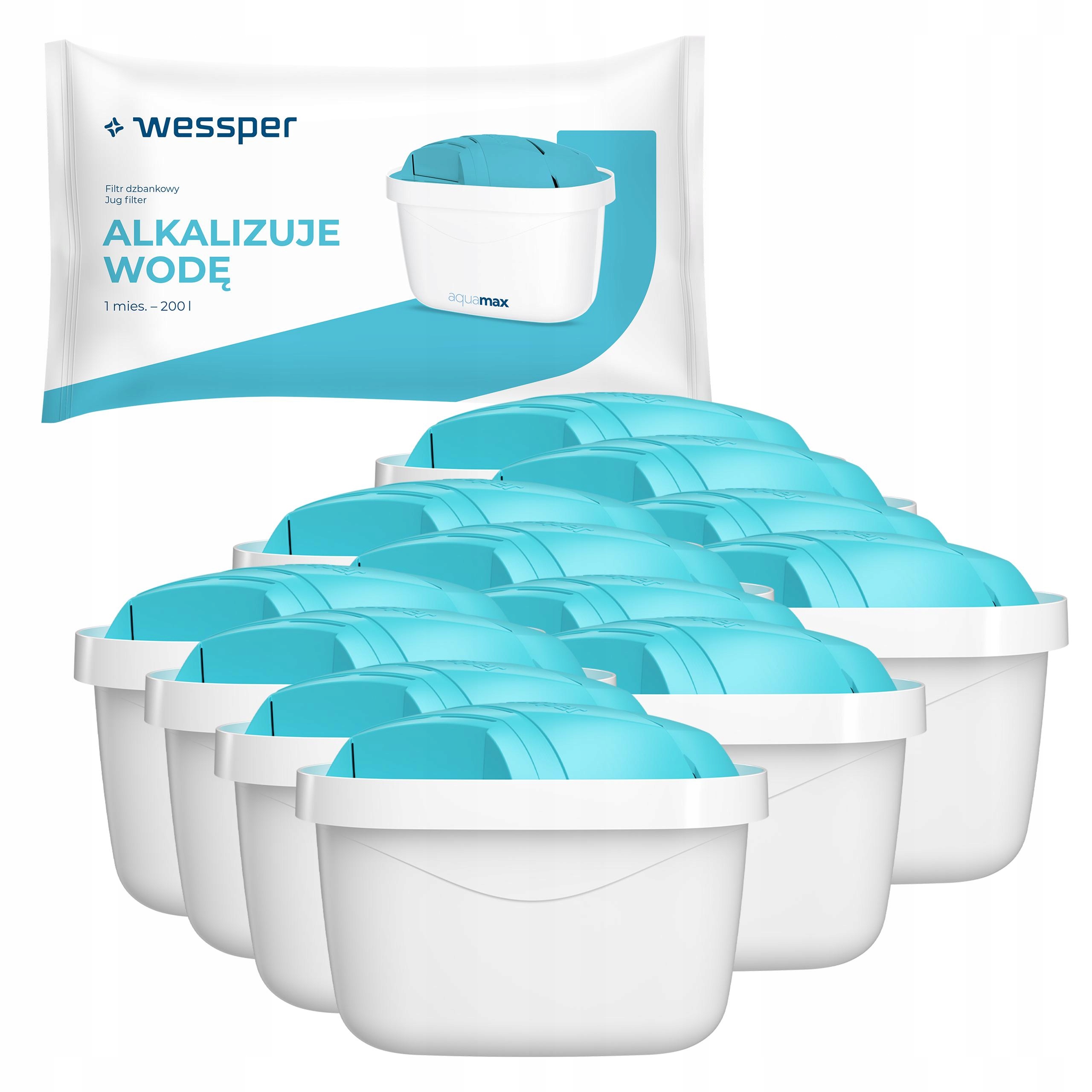 Wessper alkalický vodní filtr – náplň do konvice Brita – alkalická voda 12x