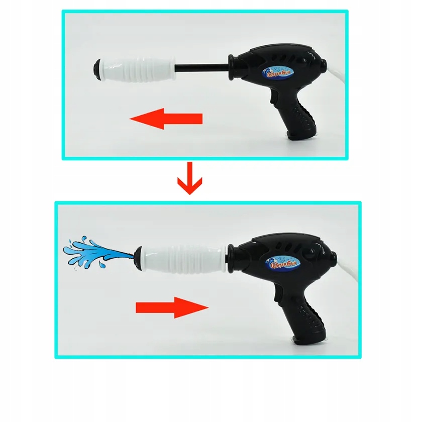 PISTOLET PLECAK NA WODĘ ZEBRA PSIKAWKA ZABAWKA WODNA ZE ZBIORNIKIEM Szerokość produktu 6.5 cm