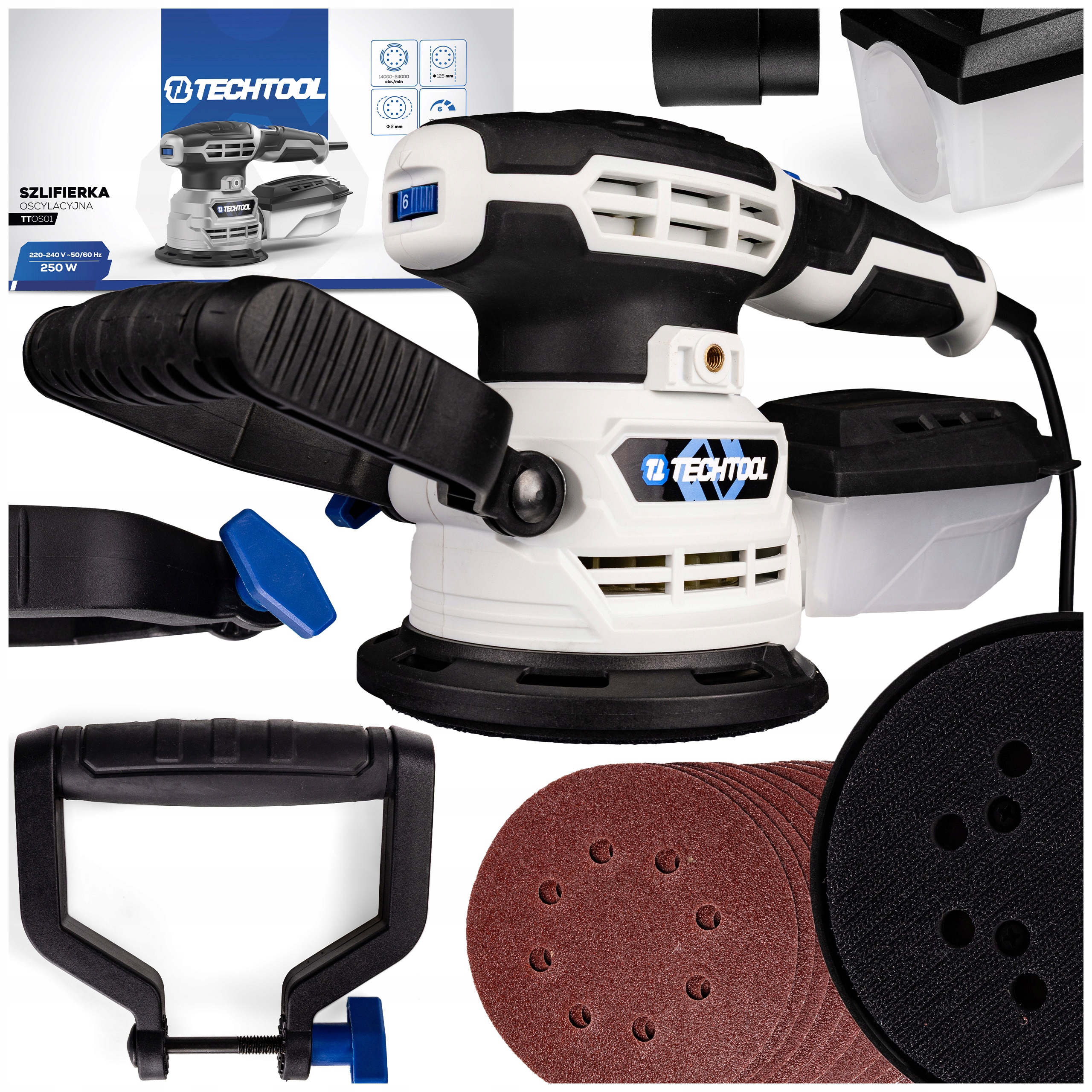 Excentrická Oscilační Bruska Na Dřevo Rukojeť Brusné Papíry