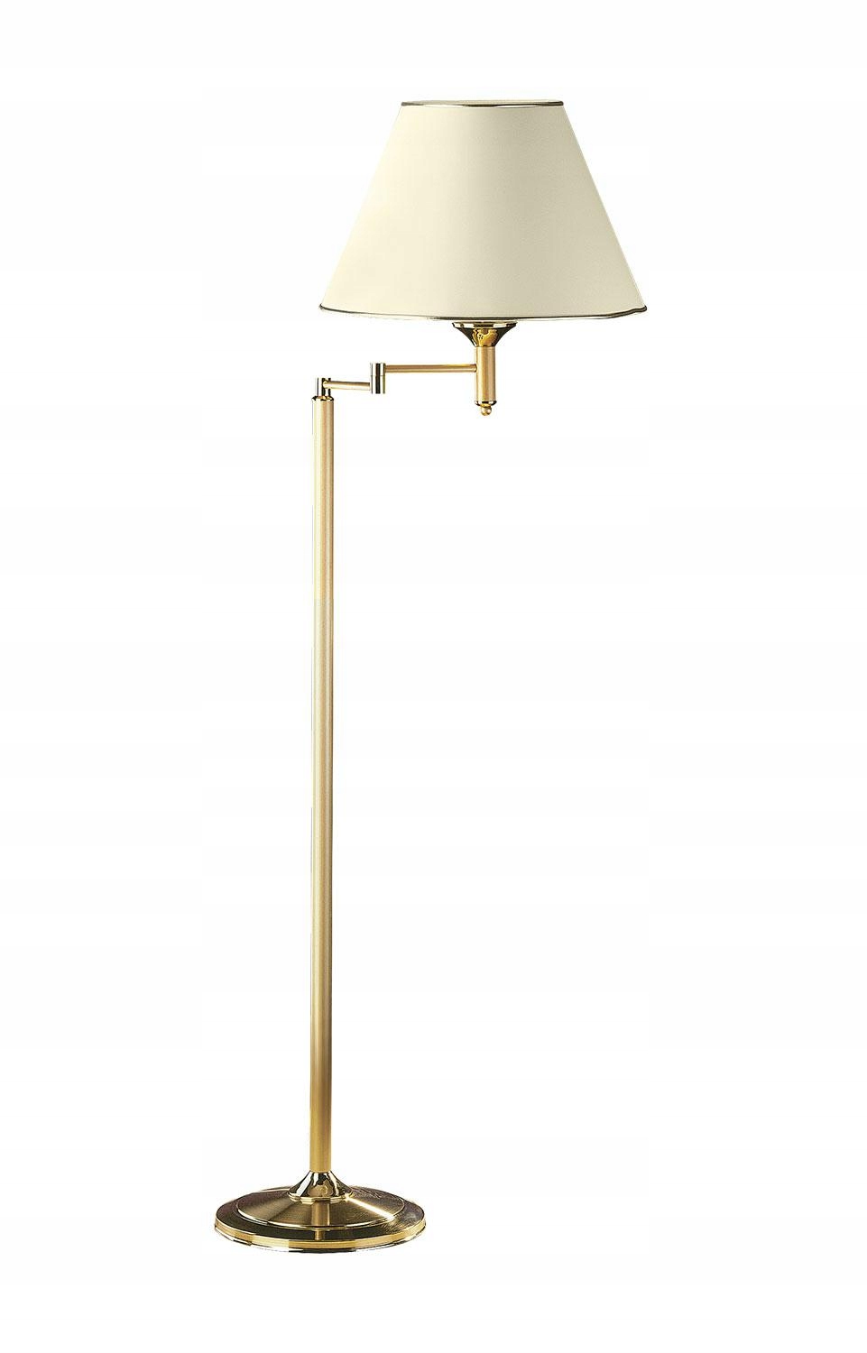 Regulovateľná podlahová lampa Classic Zlatý béžový svietnik 1xE27 158 cm Stojaca