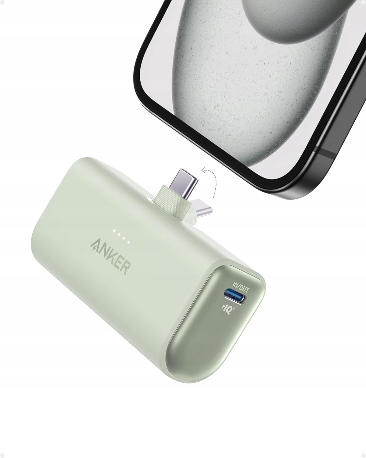 Anker Nano Powerbank, 5000 mAh, 22,5 W, vestavěný skládací konektor Usb-c