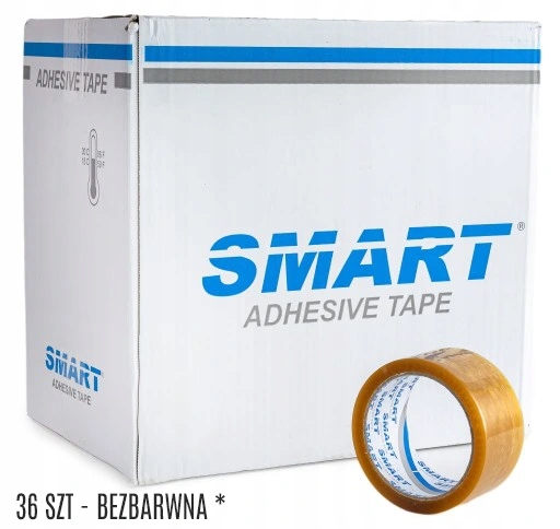 Taśma Pakowa Smart 48/66Y 60M Kauczuk Solvent 36 Szt Bezbarwna