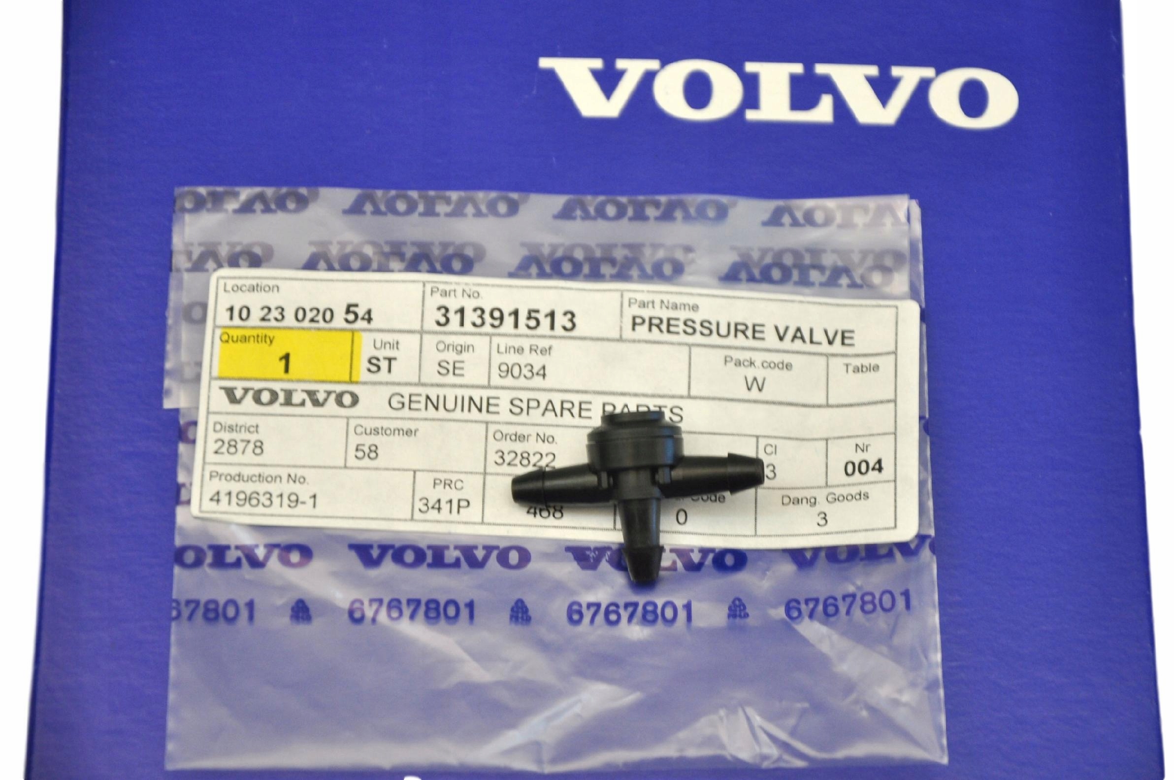 VOLVO XC90 trojnik zawor spryskiwacz szyby OE Numer katalogowy części 1392074