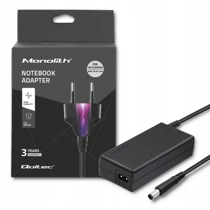 Qoltec Zasilacz do Hp Compaq 65W 18.5V 3.5A 7.4*5.0+pin