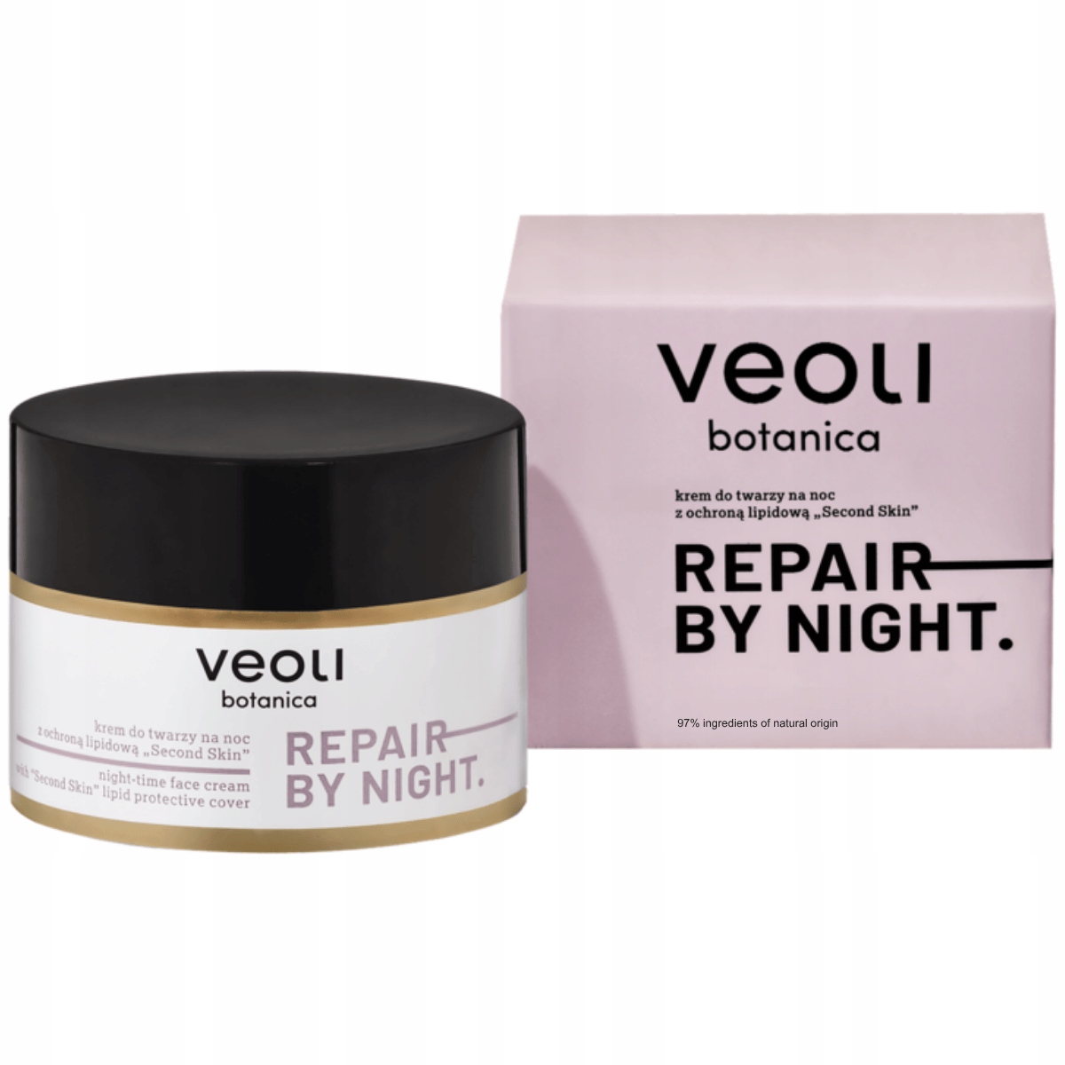 Veoli Botanica „Second Skin“ Repair By Night Noční krém na obličej, 50 ml