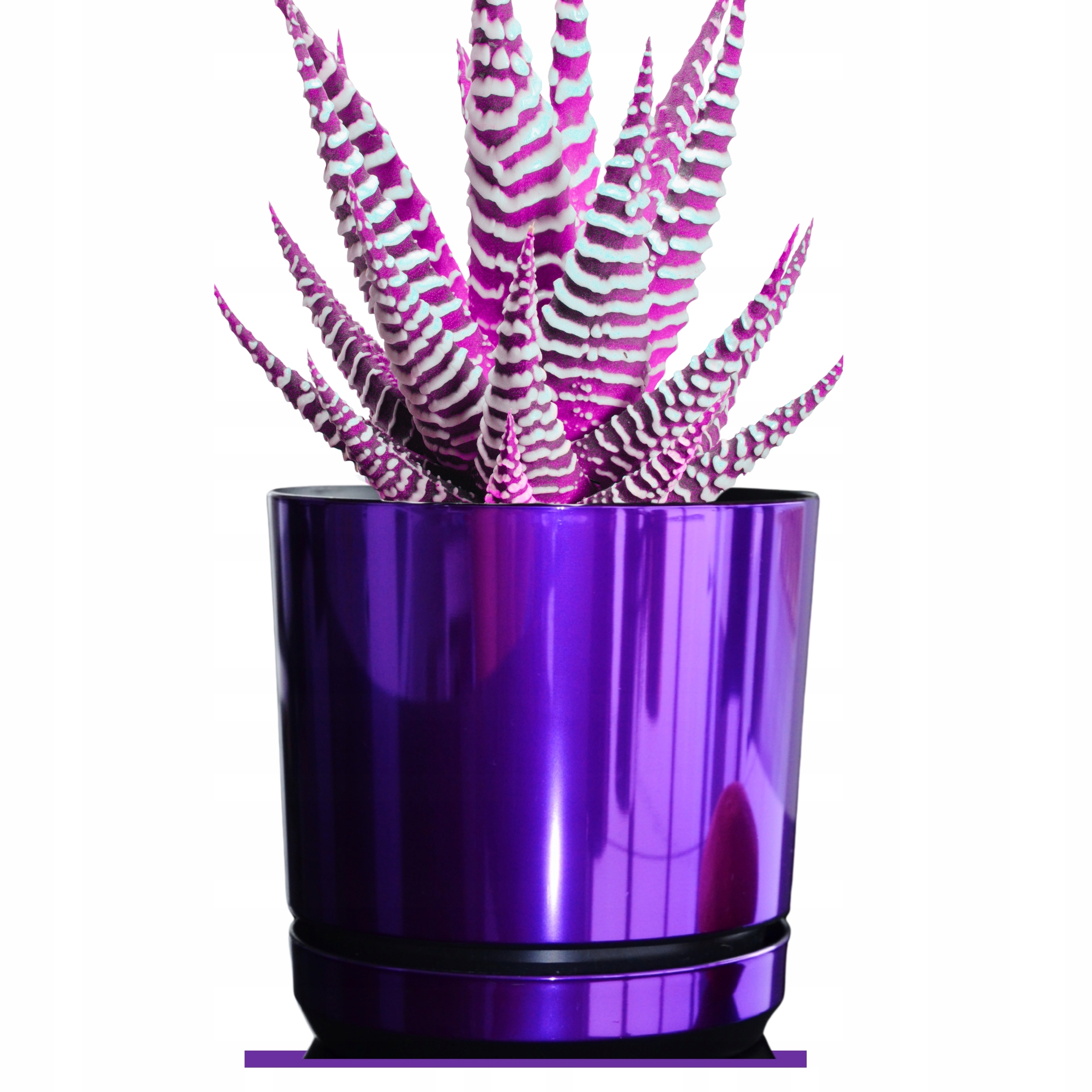 32 Květináč s podstavcem Fialový Lesklý velký květináč široký ozdobný