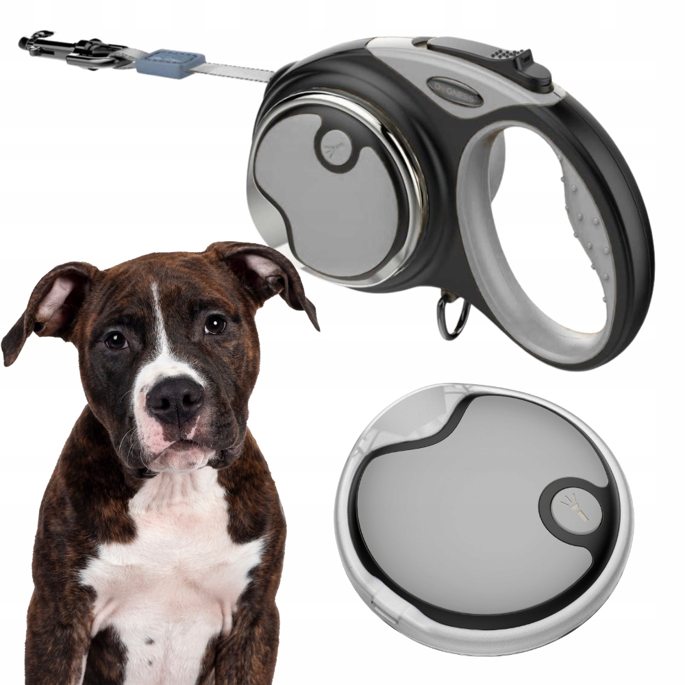 Vodítko Pro Psa automatická Svinovací páska 5 m do 36 kg Dogness L Led Svítilna
