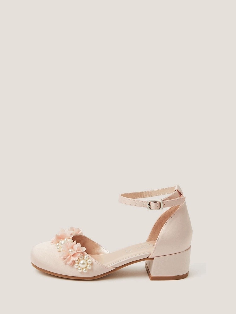 Sandały dziecięce Monsoon Communion Flower Heels białe R27