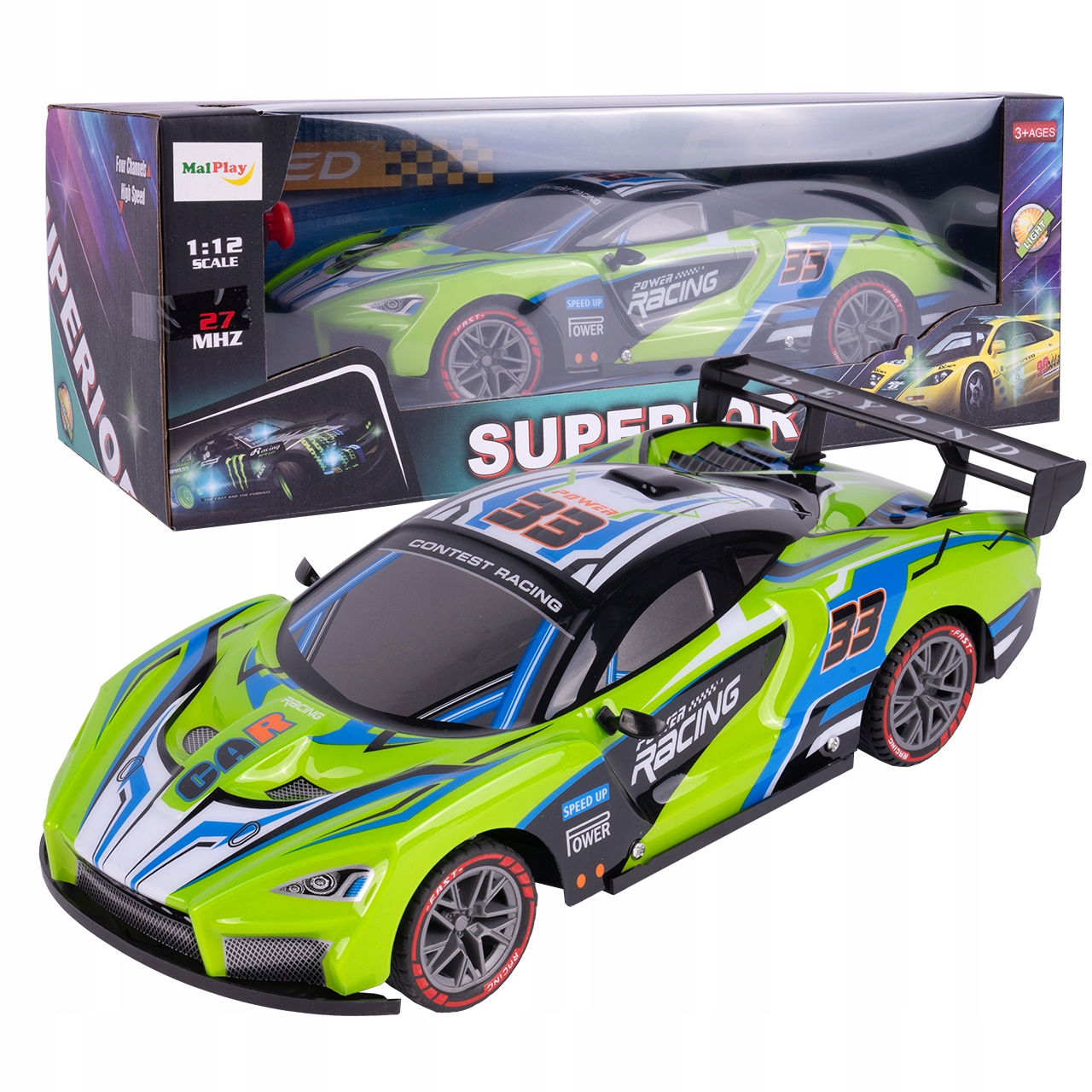 RC CAR 1:12 AUTO LED SVĚTLO NA DÁLKOVÉ OVLÁDÁNÍ Výška produktu 8,5 cm