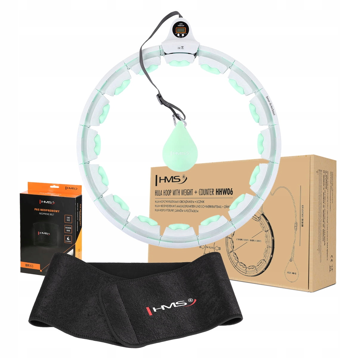 Sada Hula Hoop HHW06 Green S Gravitačním Míčem A Počítadlem Hms+pas BR163