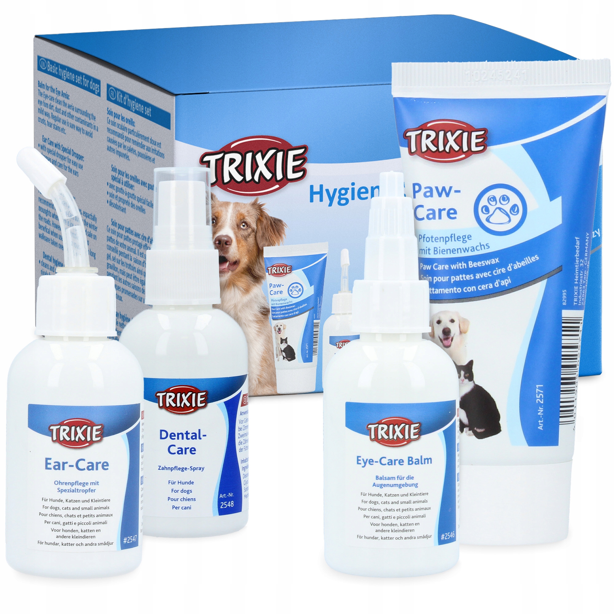 Levně 4x 50 ml Tekutý prostředek na uši Psa Kočky Kapky Promývání Očí Sprej Zubů Krém Tlapek
