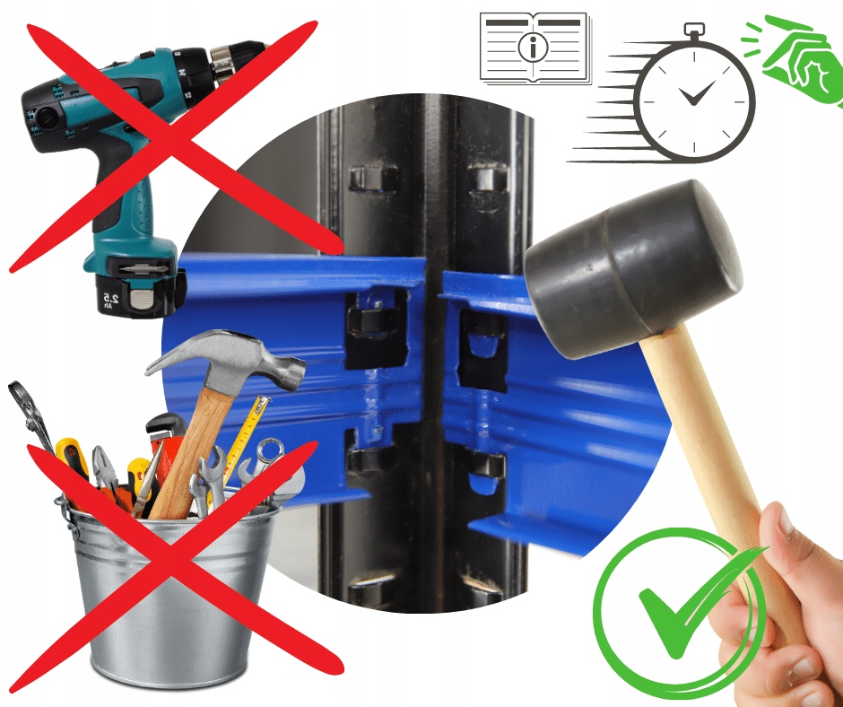 Regał metalowy magazynowy stojak HELIOS 180x110x50cm 5Px350kg TRWAŁY POLSKI Materiał wykonania półki półka z płyty MDF