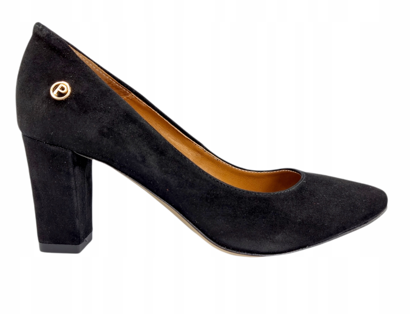 Prestige 868/OBL czółenka czarne skóra zamsz 41