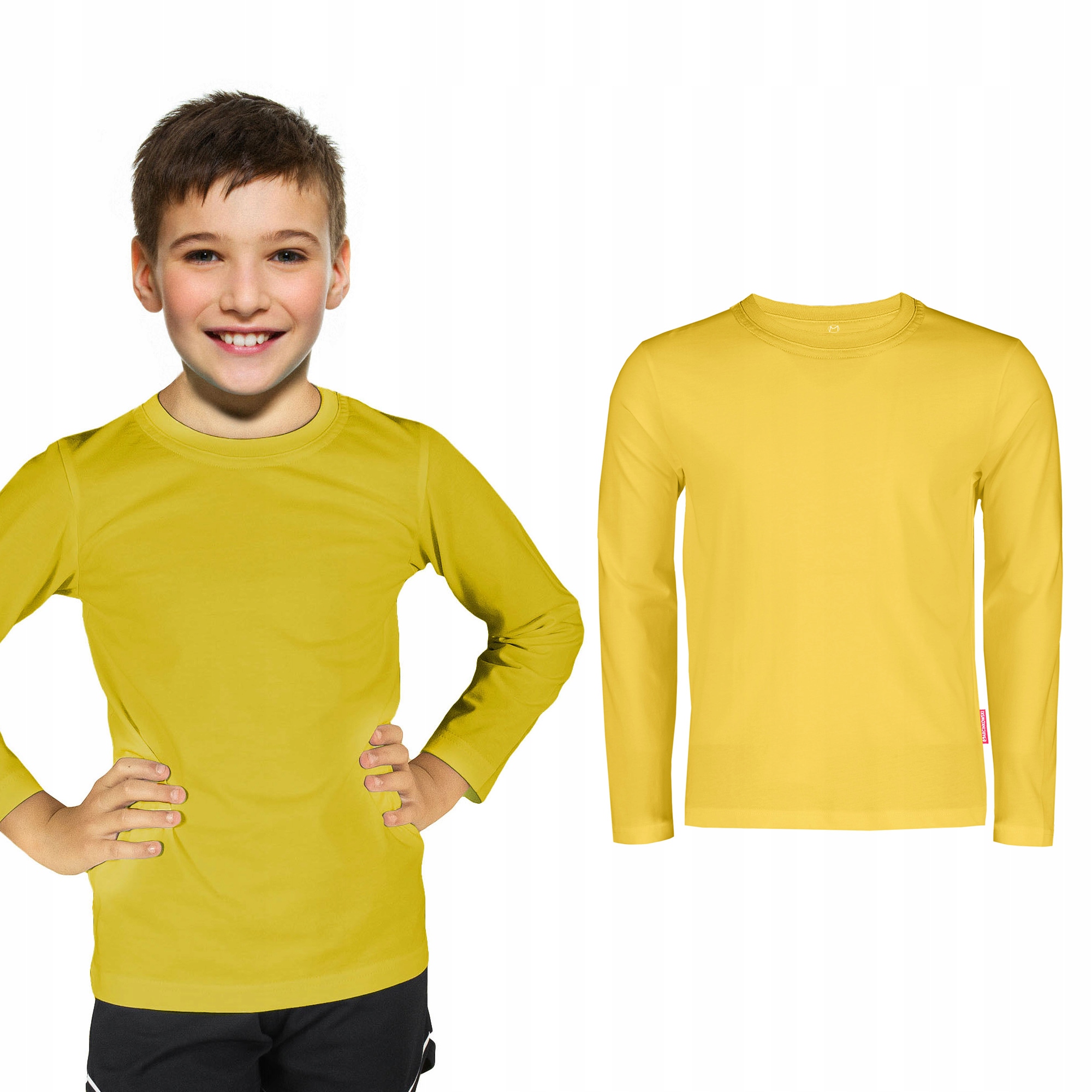 

Bluzka Gładka 100% Bawełna Dziecięca Żółta Boy 140