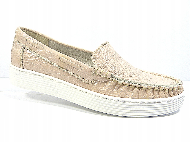 Dámské polobotky mokasíny pudrové kožené dámské boty J.w 37