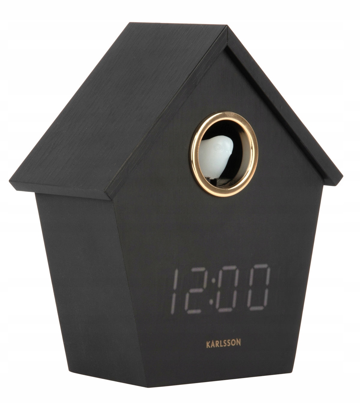 Drevený Budík Led S Kukučkou A Teplomerom Karlsson KA6124BK