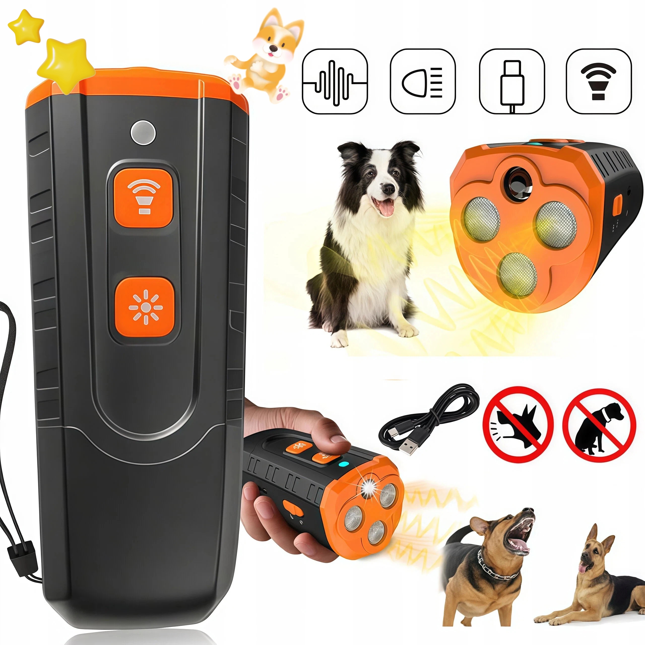 Zařízení Proti Štěkání, Ultrazvukový Protištěkač 10 M S 3 Vysílači