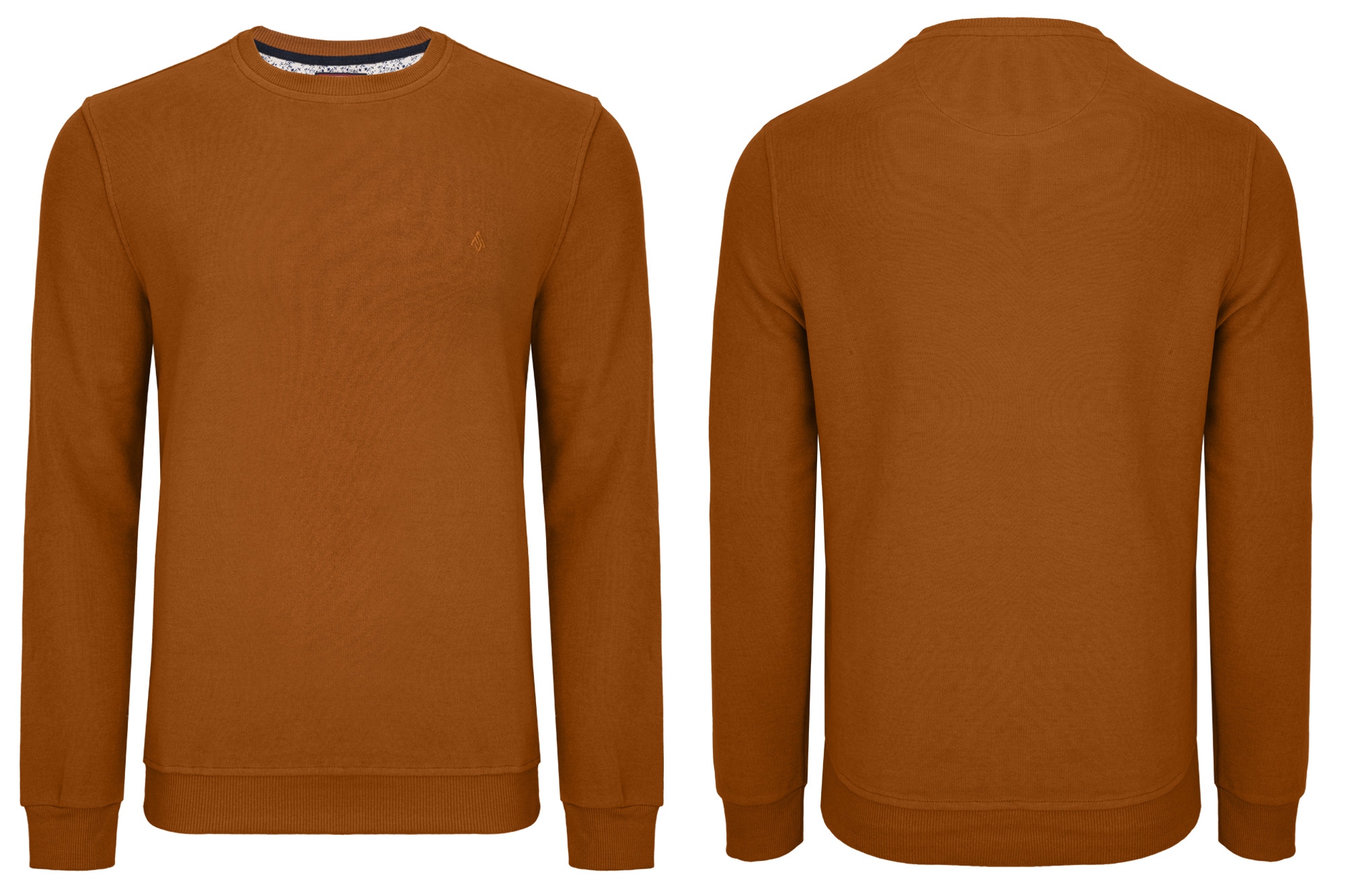 Pánský Svetr Mikina Hnědá Velurová Basic Klasické Ležérní Manžety: M