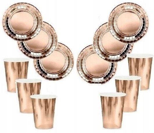 

Kubeczki Talerzyki Rose Gold Zestaw 6 Szt