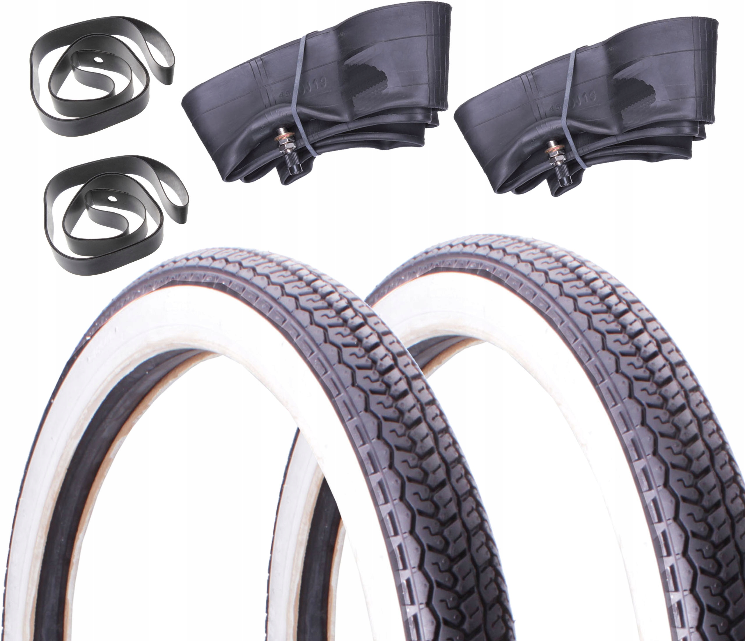 

Romet Komar Simson Opona 19 x 2,25 Biały Pas Dętka