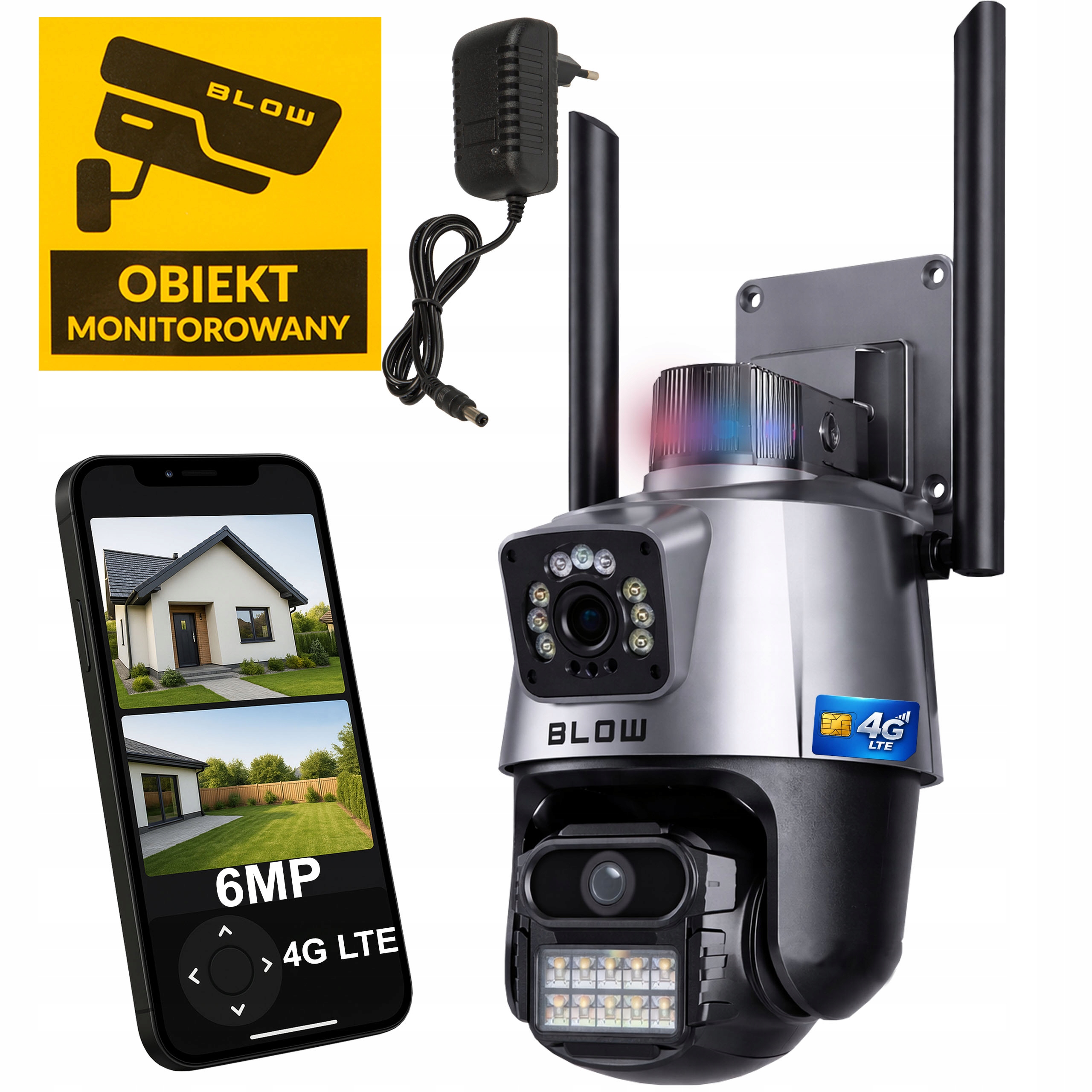 Ip Kamera 6MP 4G Lte Na Sim Dva Externí Objektivy Hd Zoom Detekce Ptz