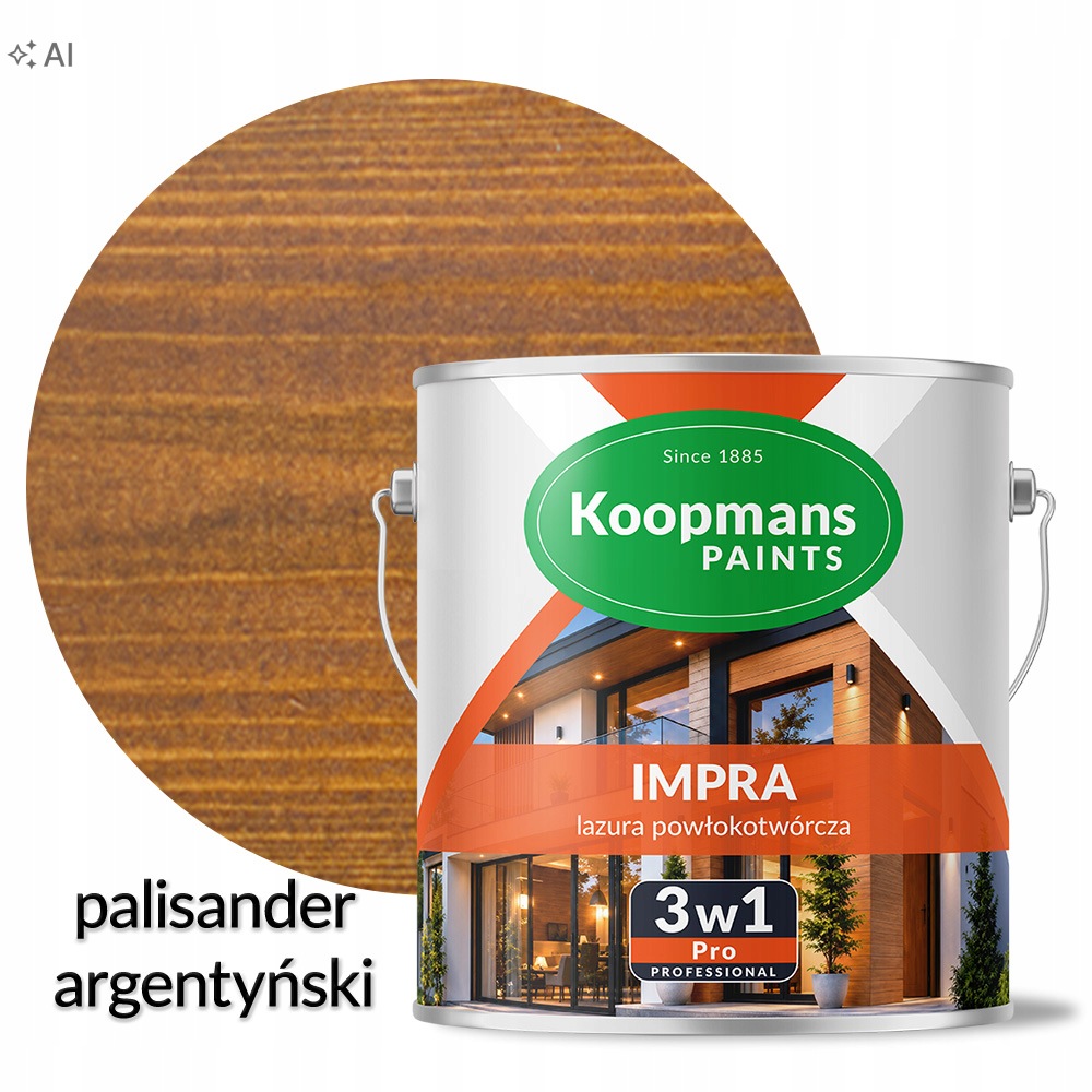 Koopmans Impra 3v1 Pro Lazura na dřevo zew 108 Argentinský palisandr 2,5L