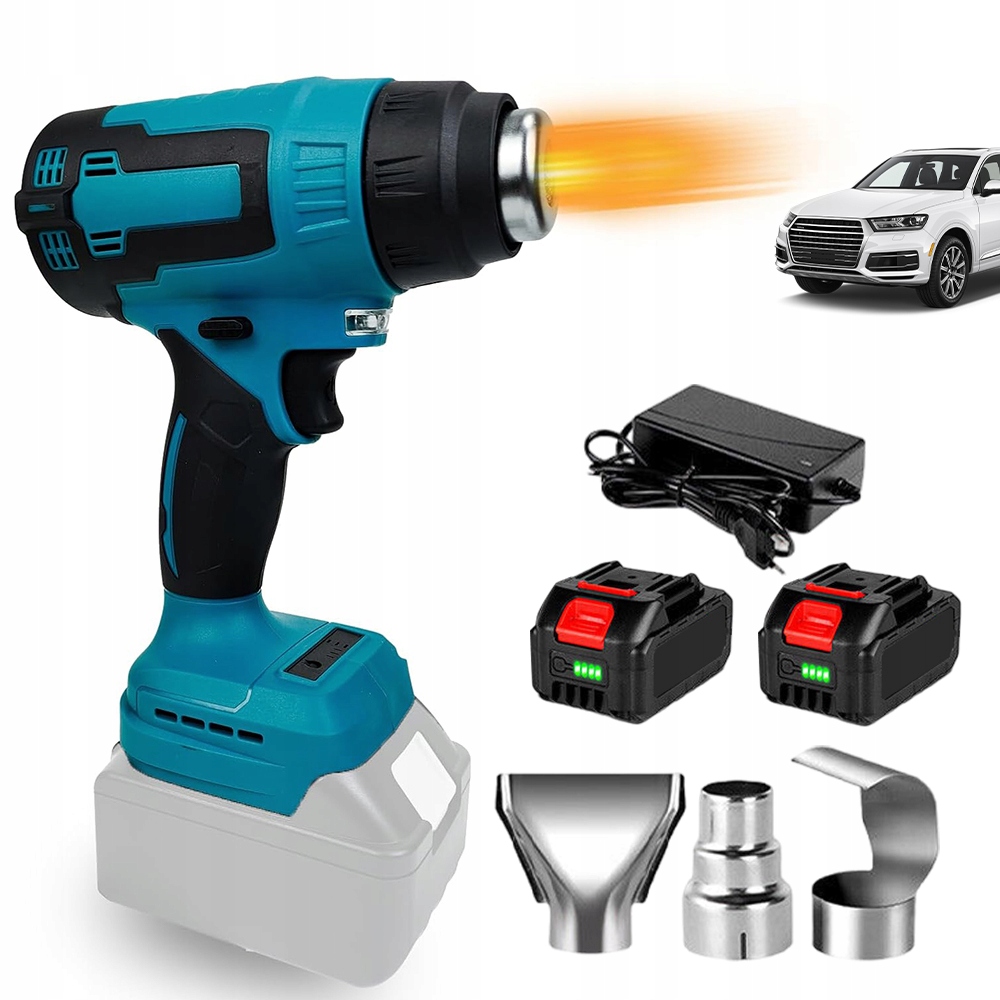 Horkovzdušná Pistole S Led Diodou, 3 Trysky, Ergonomická Keramická Rukojeť, Topné Jádro