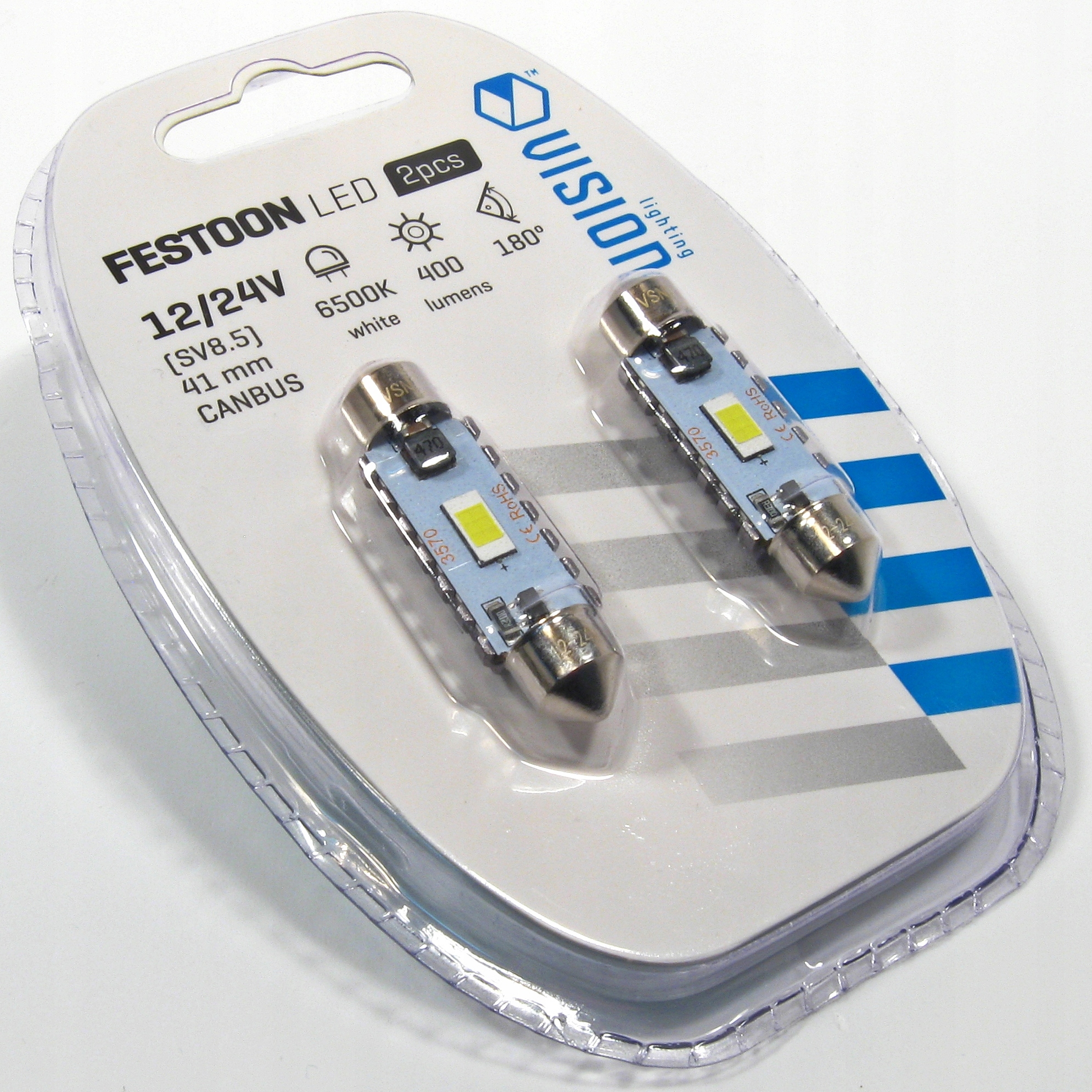 Żarówka C5W Led rurka 41mm 400lm 6500K 12/24V 2 sztuki canbus